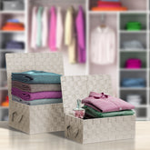 3-Piece Woven Storage Lid Basket Set - Sorbus Home
